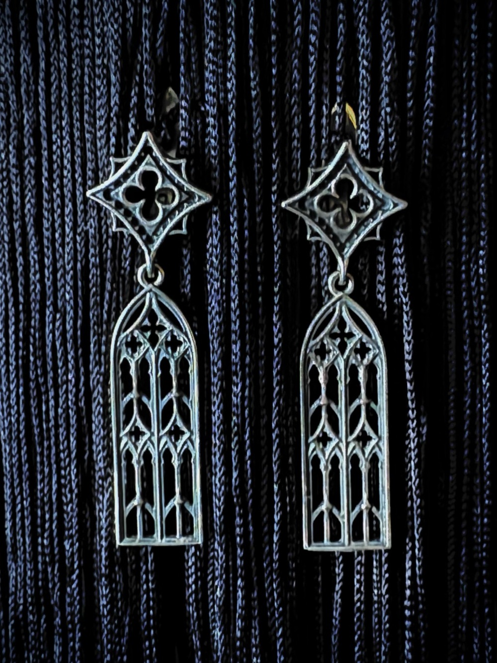 Sterling Silver Gothic Cathedral Window Earrings Artisan